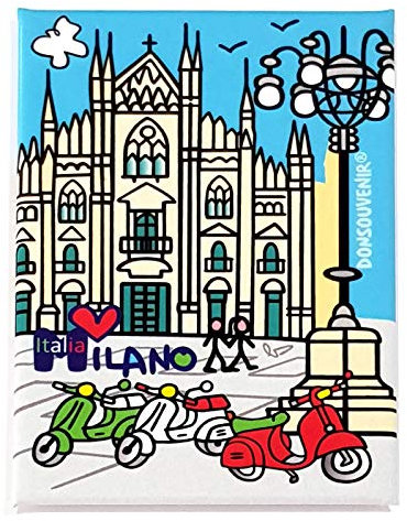 DONSOUVENIR Magnet Milan Italien. Mailand KÜHLSCHRANKMAGNET. Modell: Duomo UND MOTORRÄDER