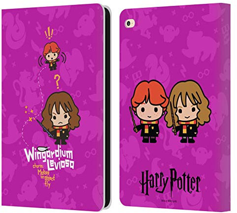 Head Case Designs Offizielle Harry Potter Hermione Ron Zauber Deathly Hallows I Leder Brieftaschen Handyhülle Hülle Huelle kompatibel mit Apple iPad Air 2 (2014)