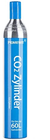 Homewit CO2 Zylinder | erstbefüllt in Deutschland | 425 g Kohlensäure für 60 Liter | geeignet für SodaStream(z.B. SodaStream Crystal, Easy, Power & Cool) Wassersprudler usw. Keine Schnelle Einheit