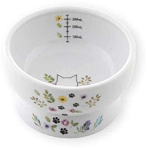 Necoichi Raised Stress Free Cat Water Bowl (Botanical Garden Limited Edition, Regular)