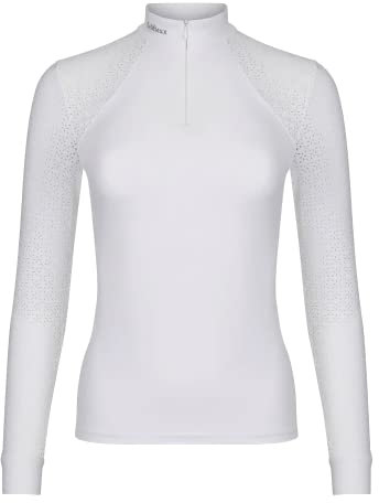 LeMieux Damen Reitsport Show Shirt - Langarm Pferd Show Wettkampf Top - Athletic Shirts & Reiten Bekleidung, weiß, 38