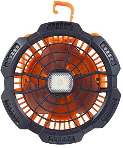 OSALADI Usb Rechargeable Camping Fan with Led Light Rotatable Tent Fan for Outdoor Use with Battery Life for Camping Hiking and Travel