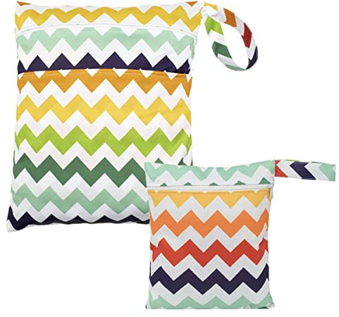 Jagowa Diaper Bag Cotton Storage Bag Moisture-Proof Waterproof Baby Bag Double Zipper Cosmetic Bag Waterproof and Reusable