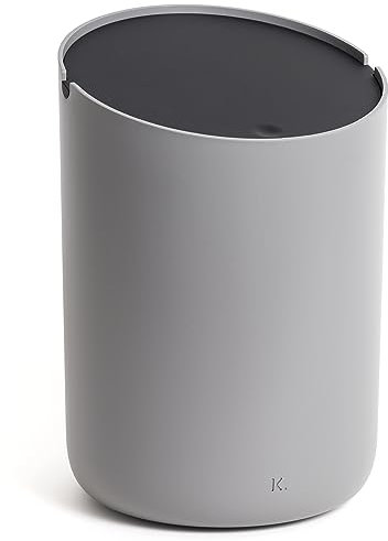 Kazai.® Pequeña Papelera 'Tove' - 1,5L | Exclusivo Mini Cubo de Diseño de Berlín | Para el Baño, la Cocina y como Cubo de Mesa | Antideslizante, Cubo Interior | Gris oscuro, Negro