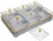Cabilock Dry Fruit Tray with Lid, Divided Snacks Dish Appetizer Serving Plate with Compartments, Wedding Party Food Storage Platters Containers for Spices, Candy, Fruits, Nuts, Snacks (Grey)