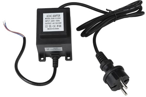 CPROSP LED Transformator 12V 30W IP68, Driver Außen Wasserdicht, Pool Trafo, 220V-12V Mit Stecker, EIN/Ausgang 220V-50Hz/AC
