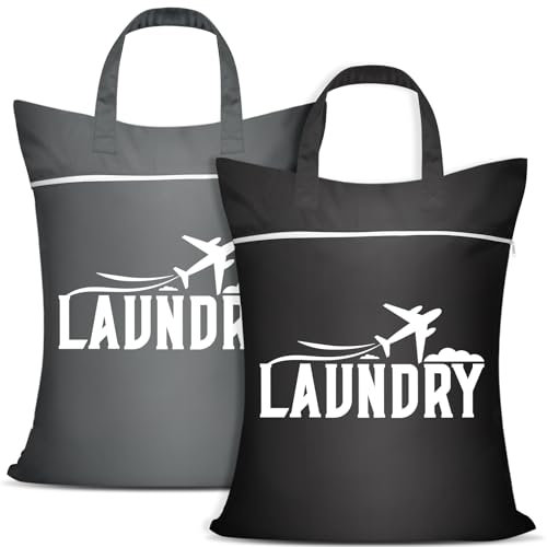 2 Stück großer Reise-Wäschesack, wasserdicht, mit Griff, waschbar, schmutzige Kleidertasche für Reisen, nass, trocken, Badeanzug, Workout-Tasche für Fitnessstudio, Kleidung, Wäsche, nasse Kleidung
