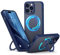 MATEPROX Magnetic Stand Case for iPhone 15 Pro Max Cover Compatible with Mag safe with Invisible Ring Holder, Matte Clear Protective Case for iPhone 15 Pro Max 6.7''-Blue