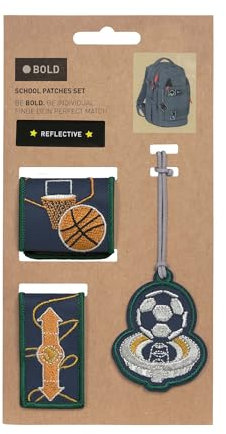 LÄSSIG Mehrfarbig Unisex Kinder Reisezubehör- Gepäckanhänger Patches, Sport,Mittel