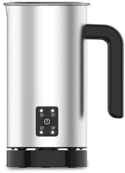 Elektrischer Milchaufschäumer mit Cappuccino-Funktion aus Edelstahl - Antihaft-Milchaufschäumer, leise und schnell, mit abnehmbarer Basis, 550 W, Fassungsvermögen 150 ml/300 ml