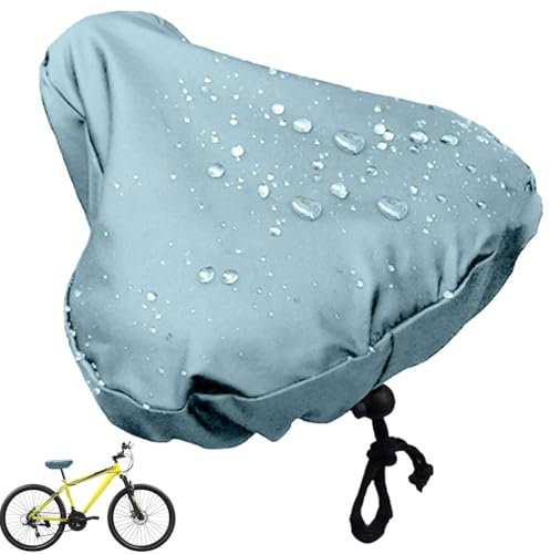 Waterproof bicycles Seat Cover - Rain And Dust Resistant Seat Cover With Drawstring And Hook, PU Silver Coating Resists UV Rays, Rain Cove Saddle Cover For Journey And Travel - Blue