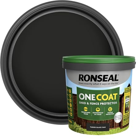 Ronseal One Coat Shed and Fence Protector Tudor Black Oak 9L