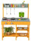 DREAMADE Cuisine Enfant, Cuisine de Boue en Bois pour Extérieur avec Plaque de Cuisson, Évier Amovible, Bac d'eau et Robinet, étagères de Rangement (Orange)