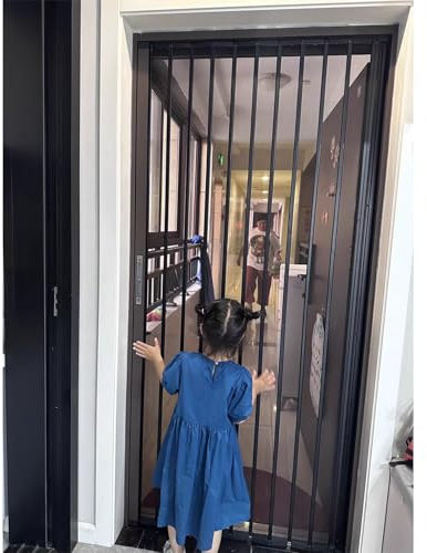 Puerta Plegable Puerta Corrediza con Ventilación y Malla Plegable, Kit de Herrajes para Puertas Tipo Acordeón con Riel, Puerta Mosquitera Retráctil Interior / Exterior para Sala / Cocina(31x80in(79x20