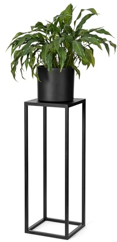 LAMO Manufaktur Soporte para plantas de metal negro 28 cm | Soporte macetas interior grande en salón, dormitorio | Moderna estantería para flores de boda, pedestal de esculturas, decoraciones