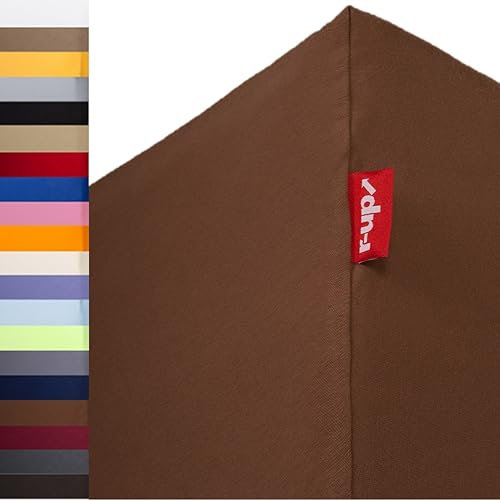 r-up Beste Spannbettlaken 180x200-200x220 bis 35cm Höhe viele Farben 95% Baumwolle / 5% Elastan 230g/m² Oeko-TEX stressfrei auch für Boxspringbetten (braun)