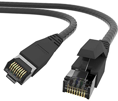 AIXONTEC 0,5m Outdoor Netzwerkkabel Cat.7 S FTP Rohkabel Schwarz HIGH SCREEN FLEX Ethernet LAN Patchkabel 10 Gigabit Kabel Außenbereich 10000 Mbit/s Industrie Kabel UV-Beständig und Wasserabweisend