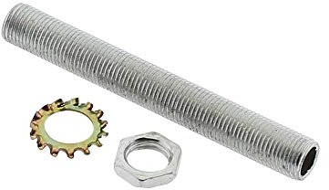 Tornillo hueco para base E27, 80mm, tuerca