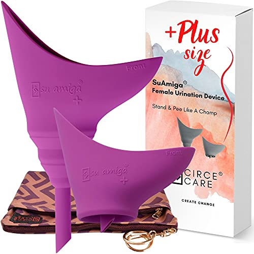 CIRCE CARE SuAmiga Faltbarer Urinella für Frauen, Stehen pinkelhilfe Trichter, Frauenurinal Unterwegs, Reise Wandern Gadgets Zubehör, Geschenke für Festival Camping, Outdoor mit wasserdichter Tasche
