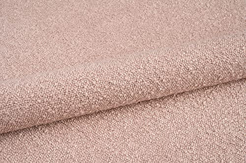 HEKO PANELS Tissus au Metre Ameublement Tissus au Metre pour Couture Colin Bouclé - Tissu Ignifuge Polyester Résistant Aux Rayons UV - Tissus Ameublement pour Fauteuil Sofa Chaise - Rose Pastel
