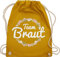 Turnbeutel Rucksack - JGA Junggesellenabschied Frauen - Team Braut Blumenkranz - Bride Crew - Unisize - Senfgelb - baumwolle beutel tasche bachelorette junggesellinnenabschied bag mädels