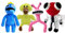 4PCS Rainbow Friends Plüsch,Rainbow Friends Roblox Plush,Rainbow Friends Kuscheltiere,für Kinder Party Halloween Weihnachten Thanksgiving(Blau+Rot+Rosa+gelb)