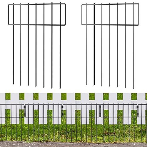 Recinzione in metallo da giardino, set completo di 10 pezzi, recinzione decorativa da giardino, elementi di recinzione, in ferro battuto, per aiuole, alberi, barriera animale (Classic-B)