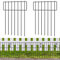 Garten Metallzaun 10 Stück Dekorative Komplettset Zaun 330cm(B) × 41cm(H), Gartenzaun Metall Zaunelemente Steck, Schmiedeeisen Landschaft Zaun für Blumenbeet, Bäume, Tier Barriere