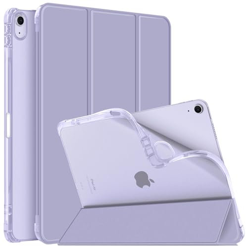 FINTIE Custodia per iPad Air 13 Pollici (M3) 2025 / (M2) 2024 con Portapenne - Sottile Leggero Cover Posteriore Opaca Traslucida Cover in Morbido TPU con Auto Sveglia/Sonno, Lilla Viola