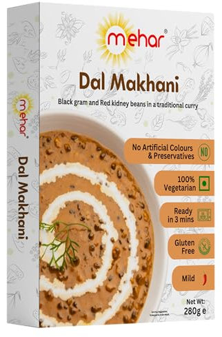 Mehar's Ready to Eat Dal Makhani 280g Pack of 3 | Authentic v Flavor | Ready to Eat Meal, Indian Cuisine, Convenient Microwave Meals, | Ready to Heat!