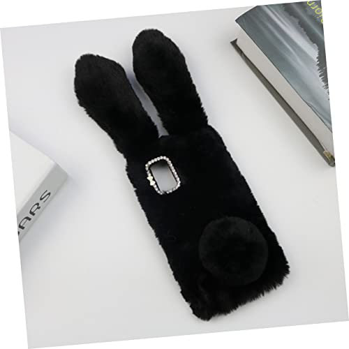 Angoily Stoßfeste Handyhülle Hülse Plüschetui für Mobiltelefonhülle Handyhülle für entzückende Handyhülle Kratzfeste Handyhülle Handytasche Black