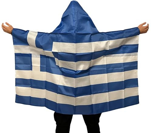 Griechenland Bodyflagge Premium Qualität aus fein Polyester - Greece Bodyflag - Griechenland Umhängeflagge - Griechische Flagge - Griechenland Flagge - Greece Flag - Ελληνική σημαία