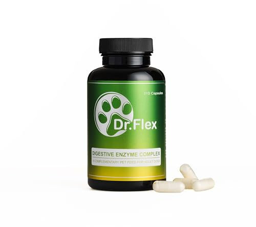Dr. Flex Probiotika Komplex für Hunde – 110 vegane Kapseln – Hochdosiert zur Verdauungsunterstützung & zum Darmflora Aufbau beim Hund – Mit Lactobacillus Acidophilus, Lipase, Cellulase & Protease