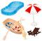 Abaodam 1ensemble Miniature Set De Mobilier De Maison De Poupée avec Piscine Et Chaise Longue Accessoires De Scène De Bateau pour Décoration De Miniature