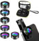6 in 1 Kit Objectif Telephone, 205° Fisheye, 140° 0.4X Grand Angle, 25X Macro, ND32/CPL Filter, Objectif Star Filtre Universal Clip-on Adapter pour i-Phone Sam-Sung et La Plupart des Smartphones