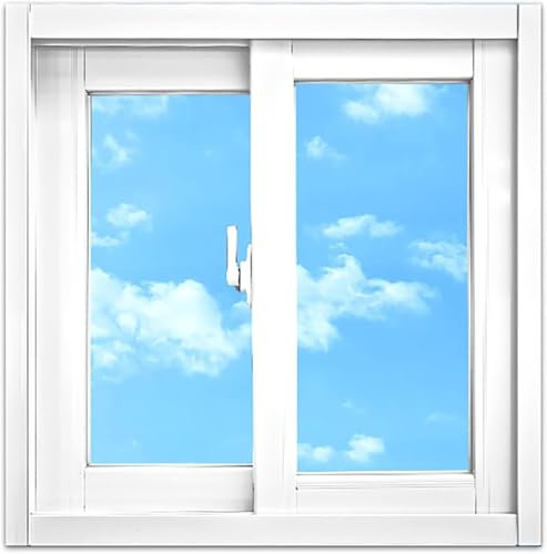 Usknxiu Keller-Ersatzfenster, Horizontal-Schiebefenster, Aluminium-Ersatzfenster mit Fliegengitter und Glas, für Hausfenster und Kellerfenster,Weiß,WxH 30x16in/75x40cm