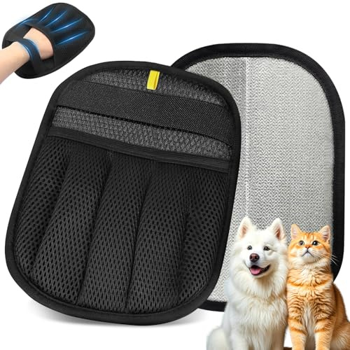 Soodyoow 2 Quita Pelos Mascota, Guante Quitapelos Mascotas, Guante Pelo Gato, Manopla Quita Pelos Mascota, Reutilizable Pet Hair Remover Glove para Sofá, Ropa, Alfombra