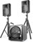 Vonyx VX800BT - DJ Boxen Set mit einem aktiven 12 Zoll Subwoofer und Zwei passiven Top Lautsprechern, 800 Watt, Bluetooth, USB, SD, Mobile PA Anlage Komplettset mit Stativen - Schwarz