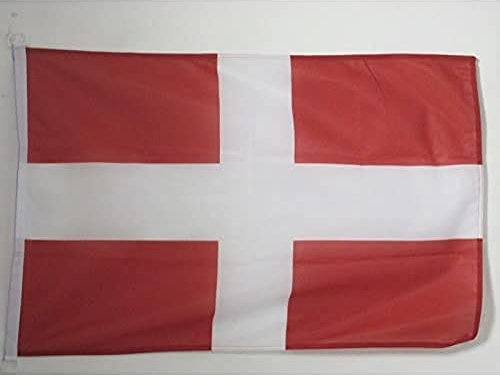 AZ FLAG - Drapeau Savoie Spécial Extérieur - 90x60 cm - Pavillon Nautique Savoyard En Maille Bloquée Avec Anneaux Plastiques Intégrés - 80g