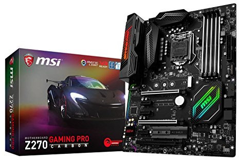 MSI Z270 Gaming Pro Carbon - Placa Base Performance (Chipset Intel Z270, Mystic Light, DDR4 Boost, Steel Armor, Intel LAN, Audio Boost 4, M.2 Shield, VR Ready, Military Class V)
