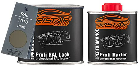 TRISTARcolor RAL 7013 Braungrau matt 2K Autolack 0,75 Liter / 750 ml Dose inkl. Härter