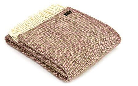Tweedmill Textiles 100% Pure New Wool Illusion Throw, Rasberry, 150x180cm