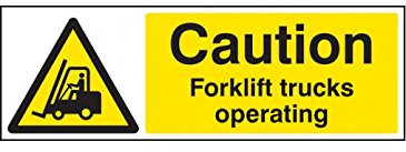 Caledonia Schilder 14215 G Vorsicht Stapler Betrieb Zeichen, 300 mm x 100 mm, starrer Kunststoff