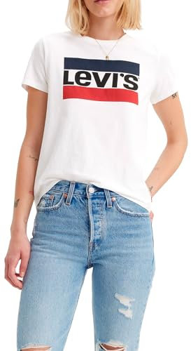 Levi's Women's The Perfect Tee- Sportswear Logo T-Shirt, Sportswear Logo White, L