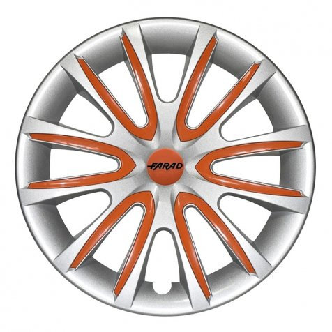 Universale Radkappen Radzierblenden Radblenden 16 Zoll Silver/Orange