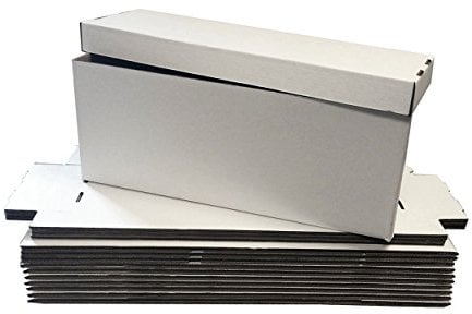 (5) LONG Comic Storage Box - Holds 200-225 Comic Books - WHITE by Max Pro