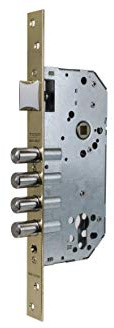 Tesa Assa Abloy R20AB5SCL Cerradura De Seguridad Monopunto de Embutir para Puertas Latonado Sin Cilindro R20AB, Dorado