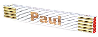 Zollstock mit Namens-Gravur zum auswählen - Name - Lasergravur - personalisiert - Geschenk - Mann - Vatertag - Geburtstag, Zollstöcke Namen:Paul