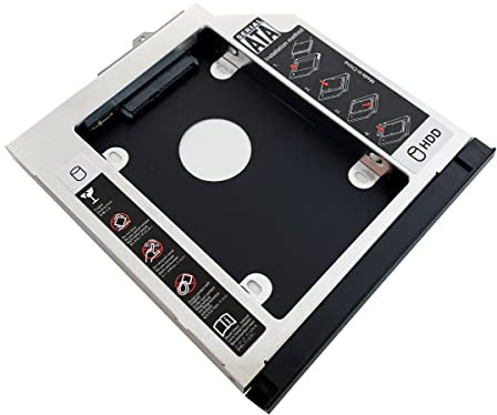 2nd Hard Drive HDD SSD Caddy Adapter for HP EliteBook 8560w 8570w 8760w 8770w with Bezel Faceplate + Metal Bracket (8560w)