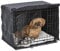 MidWest Homes for Pets iCrate 1524DD-KIT Hundebox-Set, mit ca. 61 cm langer Hundebox mit Doppeltür, Haustierbett, 2 Schüsseln und Box-Abdeckung, Trenneinsatz und patentierten Funktionen, schwarz